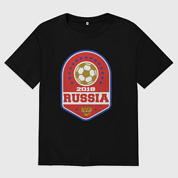 Футболка оверсайз мужская 2018 Russia, цвет: черный
