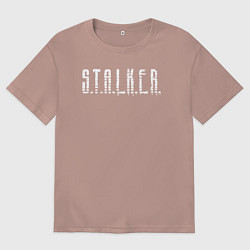 Футболка оверсайз мужская S T A L K E R - Logo, цвет: пыльно-розовый
