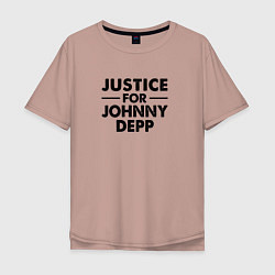 Футболка оверсайз мужская Справедливость для Джонни Деппа, цвет: пыльно-розовый
