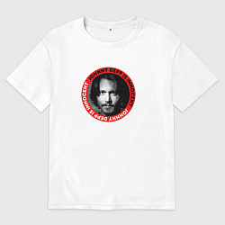 Футболка оверсайз мужская Johnny Depp is innocent, цвет: белый