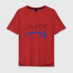 Футболка оверсайз мужская Super tuna jin, цвет: красный