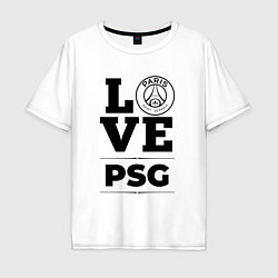 Футболка оверсайз мужская PSG Love Классика, цвет: белый