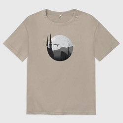 Футболка оверсайз мужская Давай через овраг, цвет: миндальный