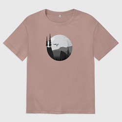 Футболка оверсайз мужская Давай через овраг, цвет: пыльно-розовый