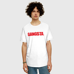 Футболка оверсайз мужская Gangsta, цвет: белый — фото 2
