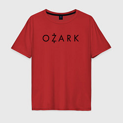 Футболка оверсайз мужская Ozark black logo, цвет: красный