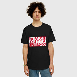 Футболка оверсайз мужская Straight Outta Liverpool, цвет: черный — фото 2