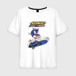 Футболка оверсайз мужская Sonic Free Riders Hedgehog Racer, цвет: белый