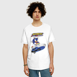 Футболка оверсайз мужская Sonic Free Riders Hedgehog Racer, цвет: белый — фото 2
