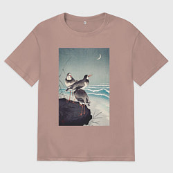 Футболка оверсайз мужская Snipes at the Shore, цвет: пыльно-розовый