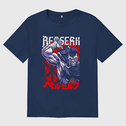 Футболка оверсайз мужская БЕРСЕРК BERSERK ГАТС, цвет: тёмно-синий