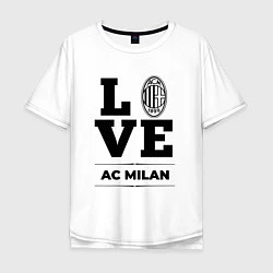 Футболка оверсайз мужская AC Milan Love Классика, цвет: белый