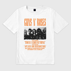 Футболка оверсайз мужская GUNS-N-ROSES АФИША, цвет: белый