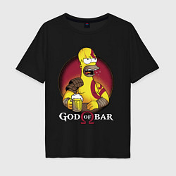 Футболка оверсайз мужская Homer god of bar, цвет: черный