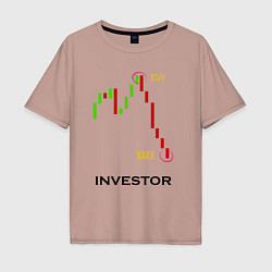 Футболка оверсайз мужская Investor, цвет: пыльно-розовый