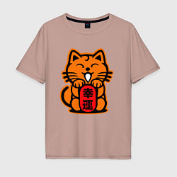 Футболка оверсайз мужская JDM Cat, цвет: пыльно-розовый