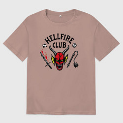 Футболка оверсайз мужская Hellfire Club Stranger Things 4, цвет: пыльно-розовый