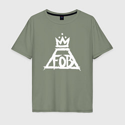 Футболка оверсайз мужская Fall Out Boy FOB logo, цвет: авокадо