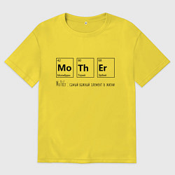 Футболка оверсайз мужская MoThEr химические элементы, цвет: желтый