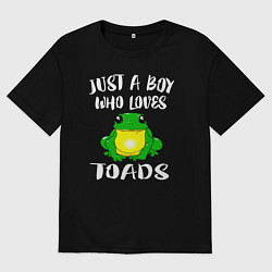 Футболка оверсайз мужская Просто мальчик, который любит жаб, цвет: черный