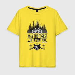 Футболка оверсайз мужская May the forest ride with you, цвет: желтый