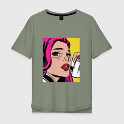 Мужская футболка оверсайз Девушка в стиле ПОП Арт Girl Pop Art