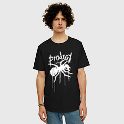 Футболка оверсайз мужская Draw white logo - Ant, цвет: черный — фото 2