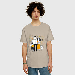 Футболка оверсайз мужская FRIENDLY FAMILY, цвет: миндальный — фото 2