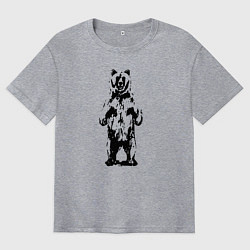 Мужская футболка оверсайз Чёрный медведик