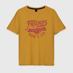 Футболка оверсайз мужская ДРУЗЬЯ НЕ ЛГУТ FRIENDS DONT LIE ST, цвет: горчичный