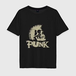 Футболка оверсайз мужская Punk Skull, цвет: черный