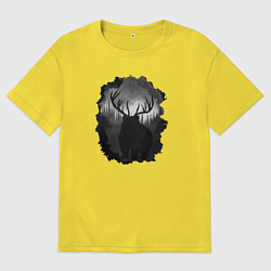 Футболка оверсайз мужская Медведь с рогами, цвет: желтый