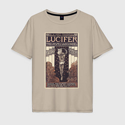 Футболка оверсайз мужская Lucifer Mourning Game Винтажная афиша, цвет: миндальный