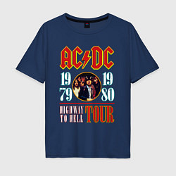 Футболка оверсайз мужская ACDC HIGHWAY TO HELL TOUR, цвет: тёмно-синий