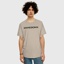 Футболка оверсайз мужская Shinedown лого, цвет: миндальный — фото 2