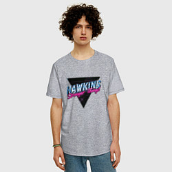 Футболка оверсайз мужская Hakwins Stranger Things Retrowave Neon, цвет: меланж — фото 2