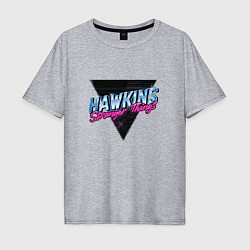 Футболка оверсайз мужская Hakwins Stranger Things Retrowave Neon, цвет: меланж