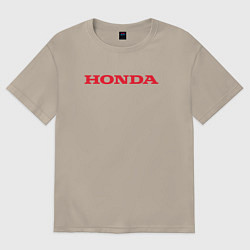 Футболка оверсайз мужская HONDA ХОНДА LOGO спина, цвет: миндальный