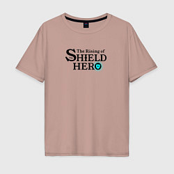 Футболка оверсайз мужская The Rising of the Shield Hero logo black color, цвет: пыльно-розовый