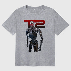 Футболка оверсайз мужская Terminator 2 - T800, цвет: меланж