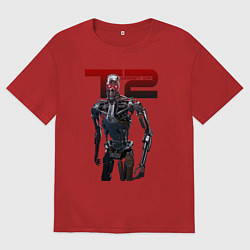 Футболка оверсайз мужская Terminator 2 - T800, цвет: красный