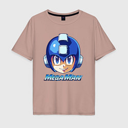 Футболка оверсайз мужская Mega Man - Rockman, цвет: пыльно-розовый