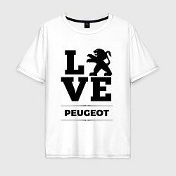 Футболка оверсайз мужская Peugeot Love Classic, цвет: белый