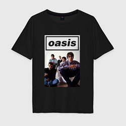 Футболка оверсайз мужская Рок-группа OASIS, цвет: черный