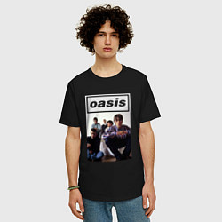Футболка оверсайз мужская Рок-группа OASIS, цвет: черный — фото 2