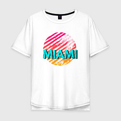 Футболка оверсайз мужская Майами Флорида, цвет: белый