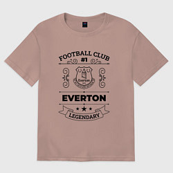 Футболка оверсайз мужская Everton: Football Club Number 1 Legendary, цвет: пыльно-розовый