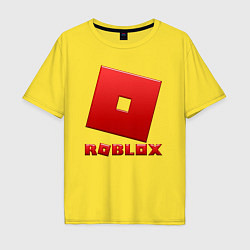 Футболка оверсайз мужская ROBLOX логотип красный градиент, цвет: желтый