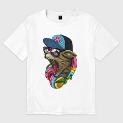 Футболка оверсайз мужская Cat Swag, цвет: белый