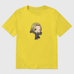 Футболка оверсайз мужская ЮКИ ЙОШИКАВА, цвет: желтый